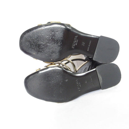 プラダ クロス ストラップ レザー サンダル