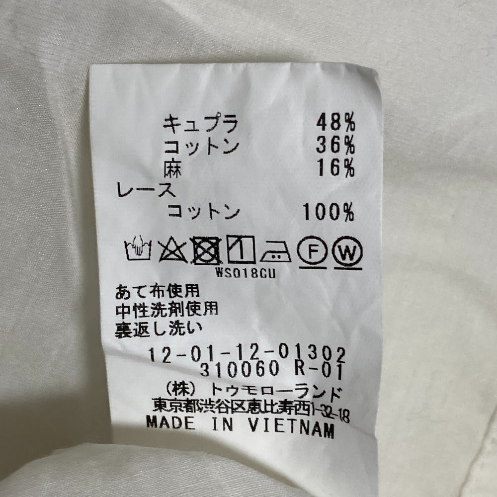 マカフィー リネンブレンドラッフルカラーブラウス