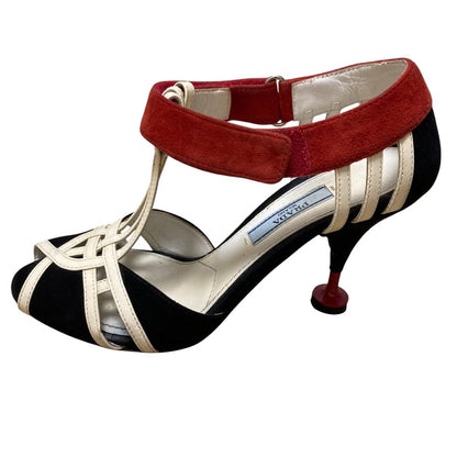 プラダ レザー ヒールサンダル