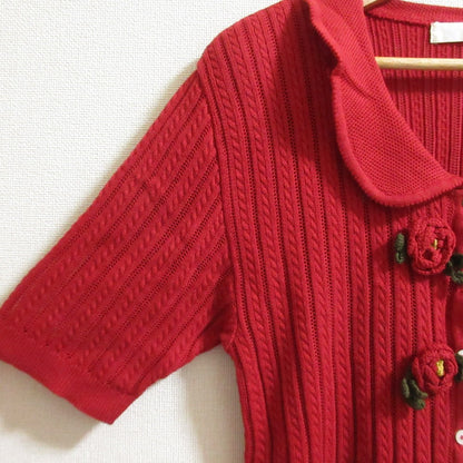 PINK HOUSE フラワー刺繍ニットカーディガン
