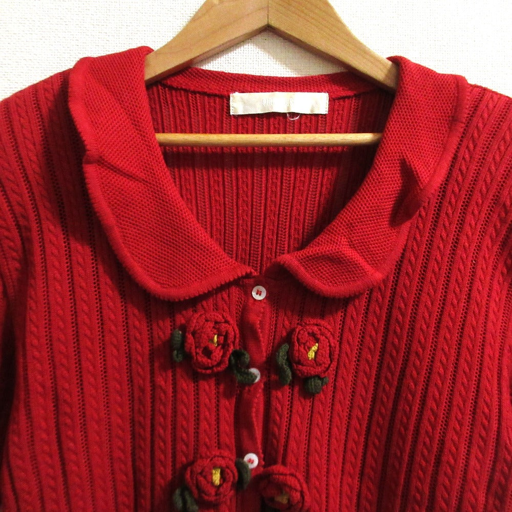 PINK HOUSE フラワー刺繍ニットカーディガン