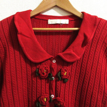 PINK HOUSE フラワー刺繍ニットカーディガン