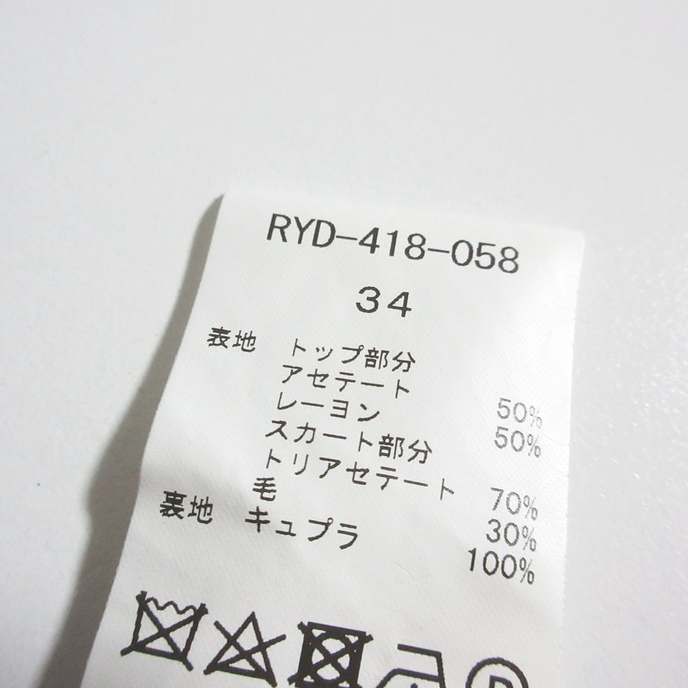 リックヨーコチャンバイカラーノースリーブドレス