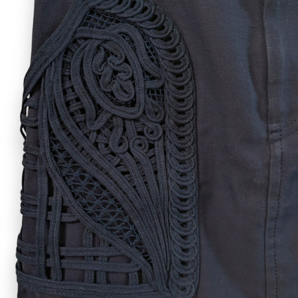 マメクロゴウチ Cording Embroidered Nep-Cotton スカート