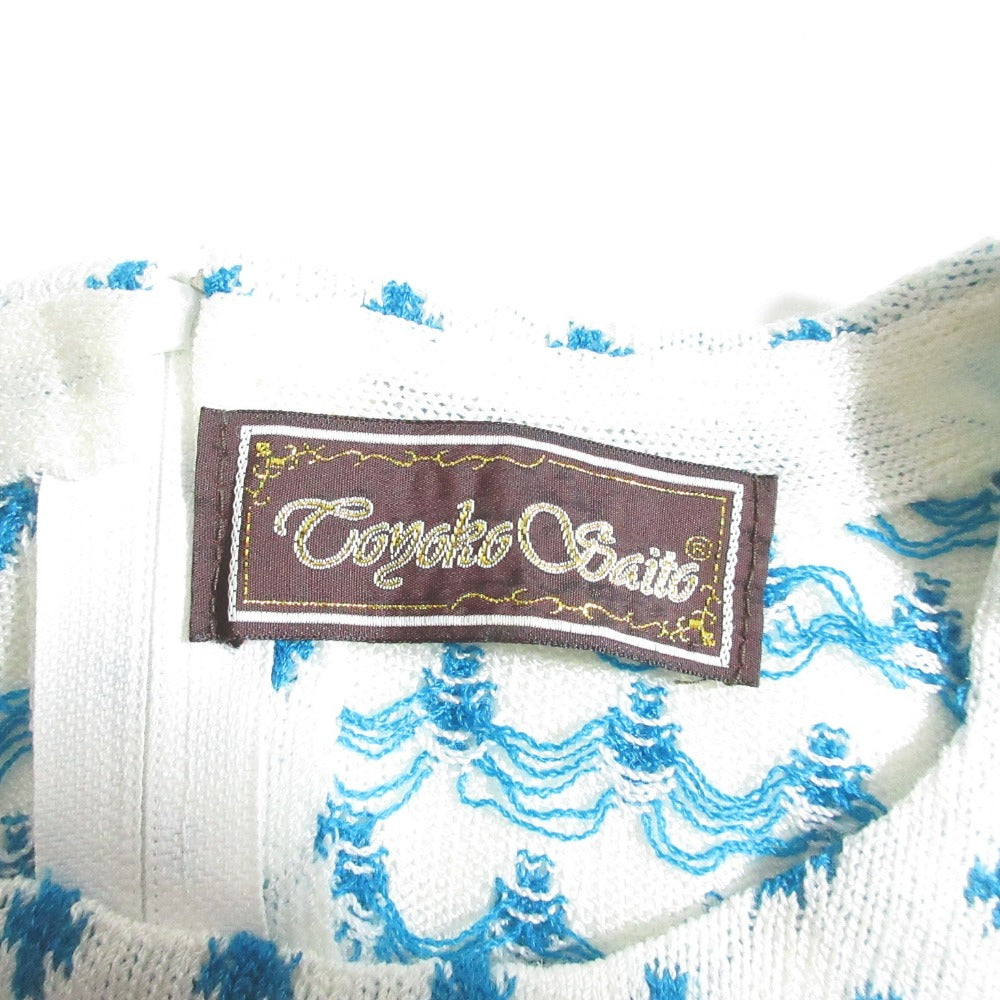 斎藤都世子 刺繍ニットカットソー