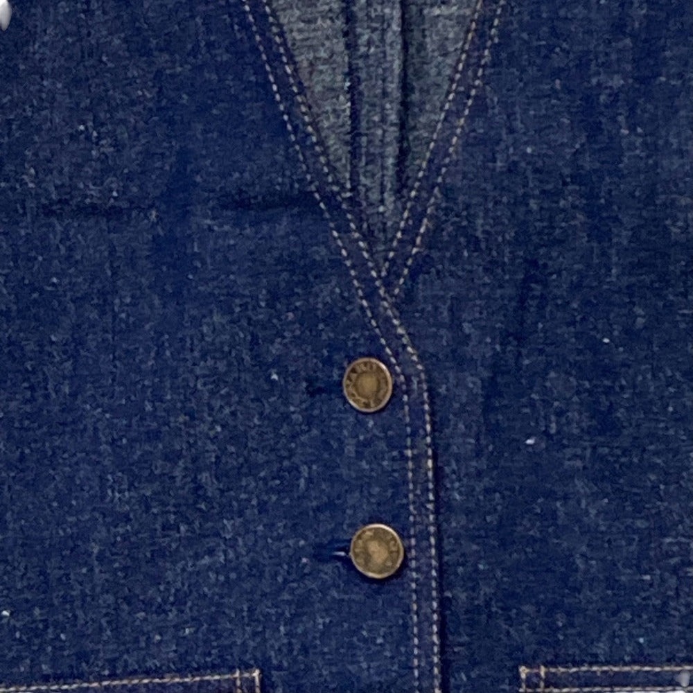 レオナール フラワー刺繍デニムジレ