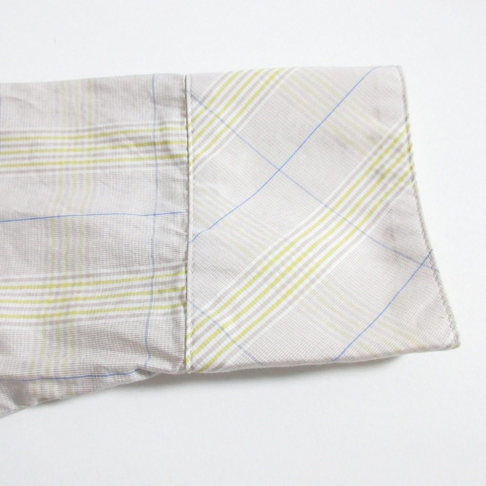 yori フリルショルダー チェックブラウス