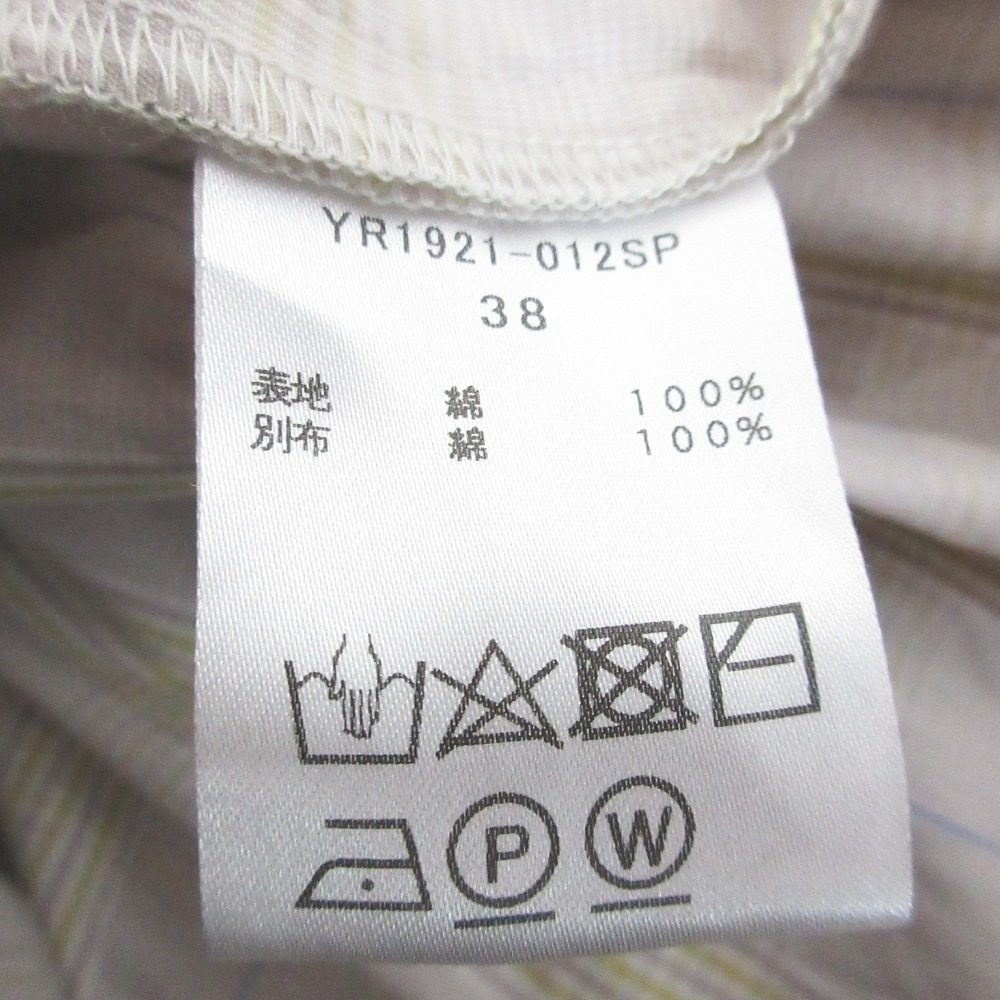 yori フリルショルダー チェックブラウス