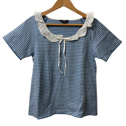 ピンクハウス フリルカラーボーダーショートスリーブTシャツ