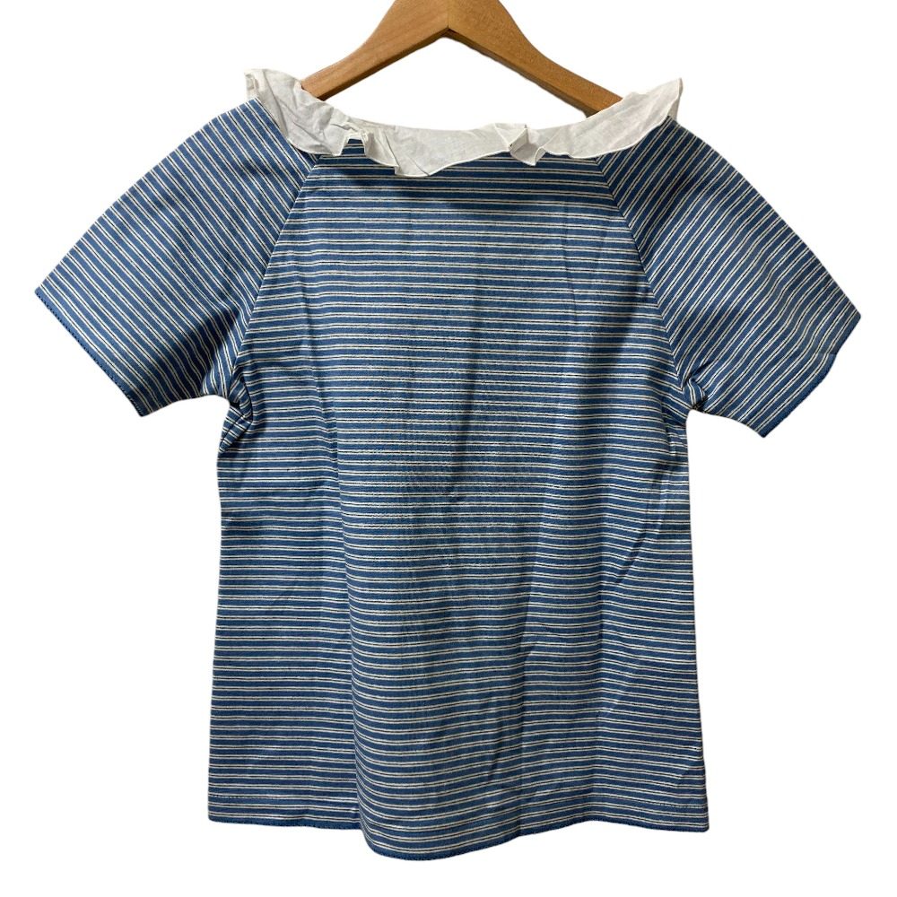 ピンクハウス フリルカラーボーダーショートスリーブTシャツ