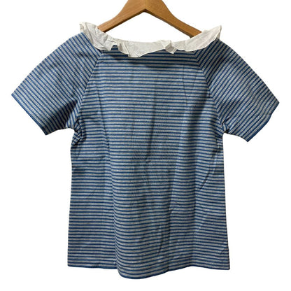 ピンクハウス フリルカラーボーダーショートスリーブTシャツ