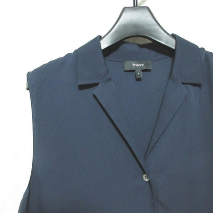 セオリー MODERN GGT SL CAMP CLLR BL シルクノースリーブシャツ