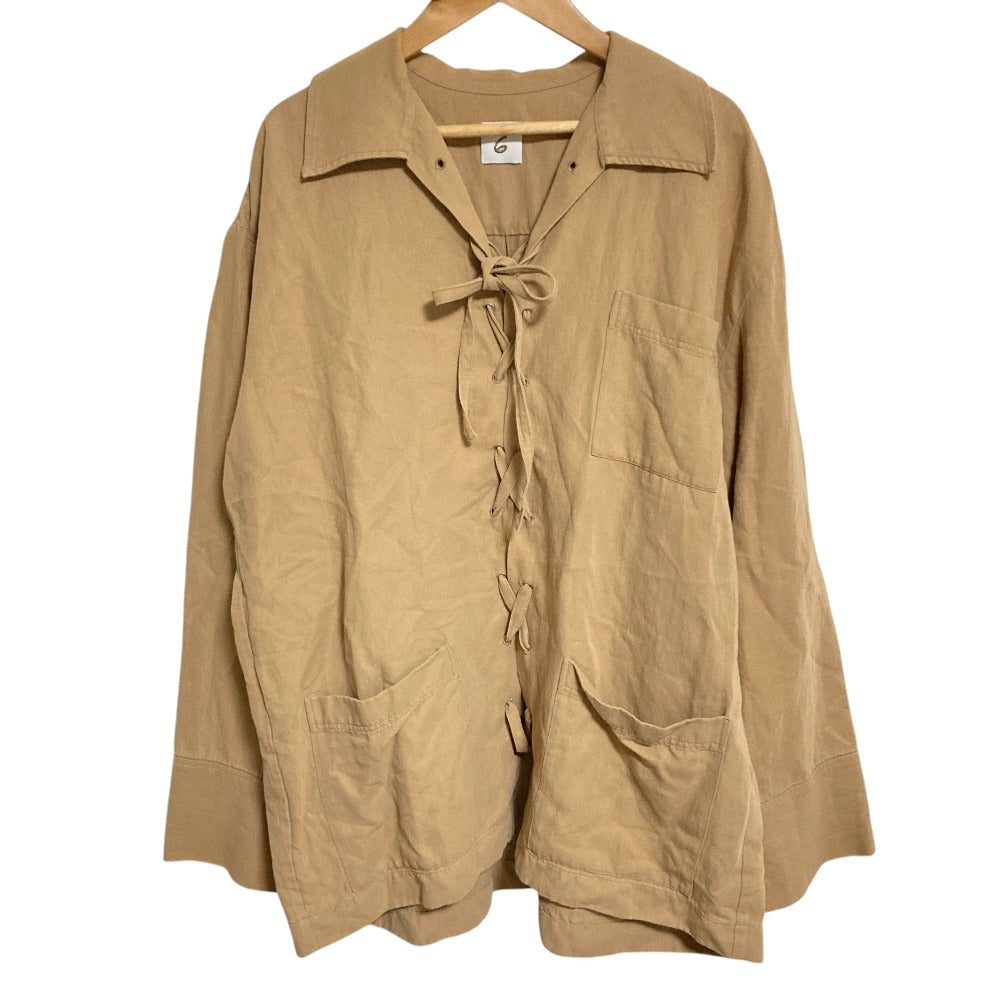 6ロク LACE UP SHIRT リネンブレンドシャツ