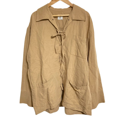 6ロク LACE UP SHIRT リネンブレンドシャツ