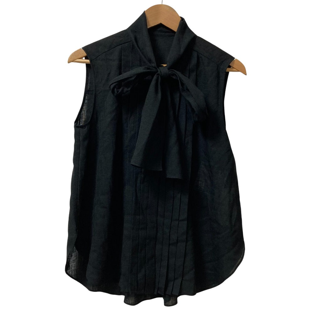 グレースクラス リネンライクボウタイノースリーブブラウス