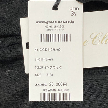 グレースクラス リネンライクボウタイノースリーブブラウス