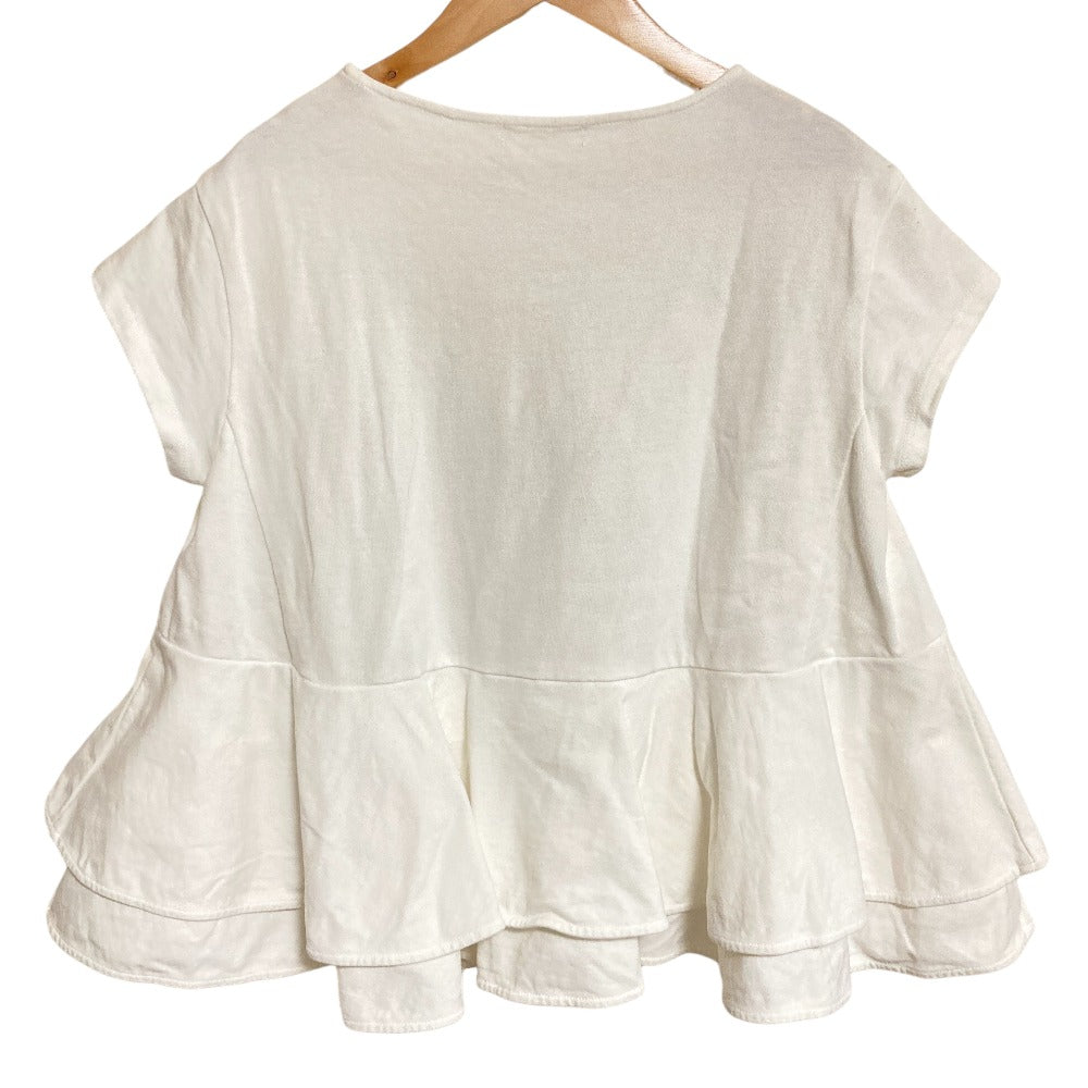 ヨリ ショートスリーブティアードペプラムカットソー コットン Tシャツ
