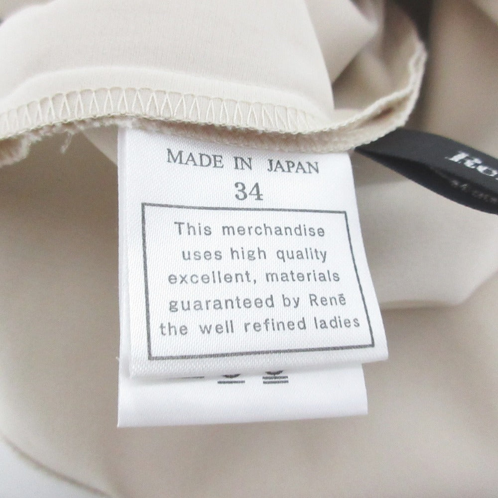 ルネ パール付きストレッチウエストシェイプショートスリーブブラウス