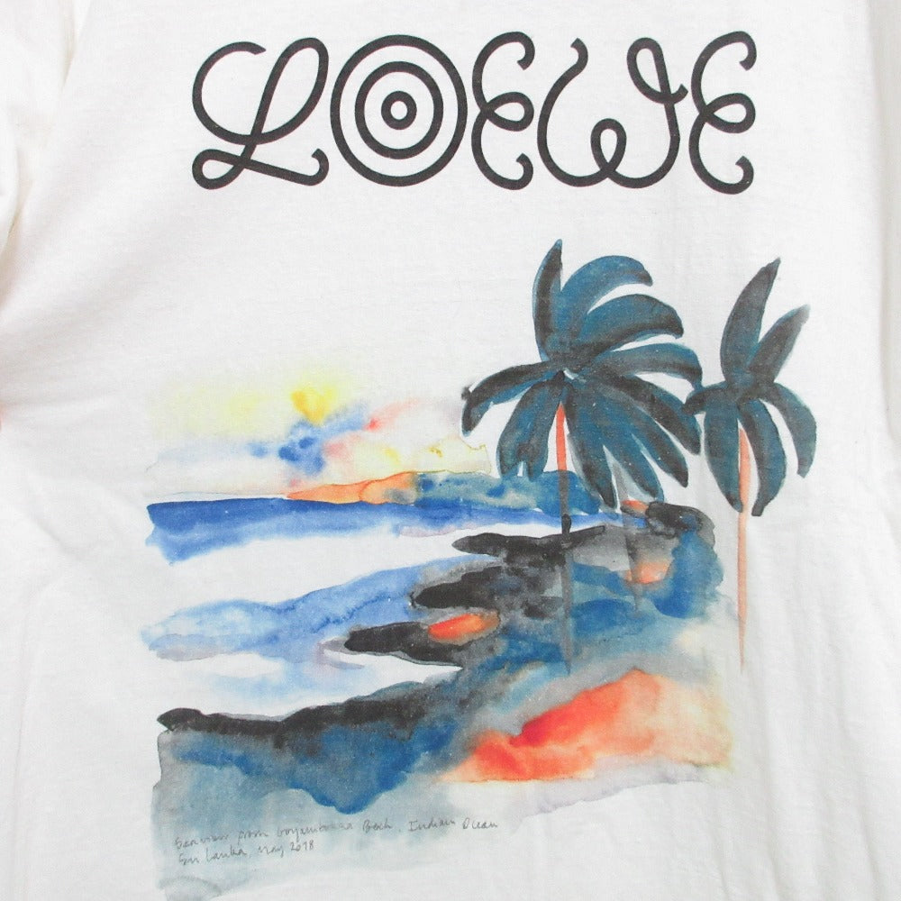 ロエベ ウォーターカラー プリント コットンTシャツ