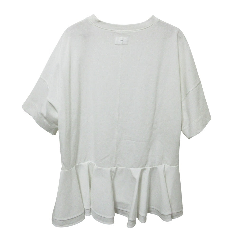 ヨリ Solid Back Flare Tee コットンTシャツ
