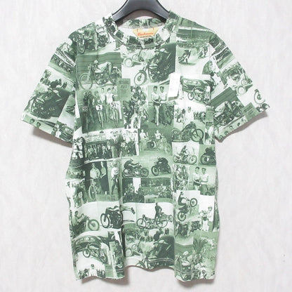 クッシュマン モーターサイクルフォトフルプリント半袖Tシャツ