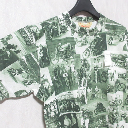 クッシュマン モーターサイクルフォトフルプリント半袖Tシャツ