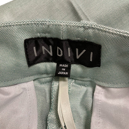 インディヴィ 麻調テーパードパンツ