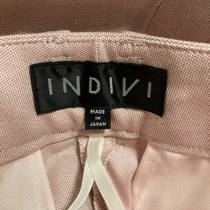 インディヴィ 麻調テーパードパンツ