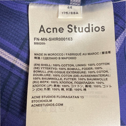 アクネストゥディオズ チェック半袖シャツ
