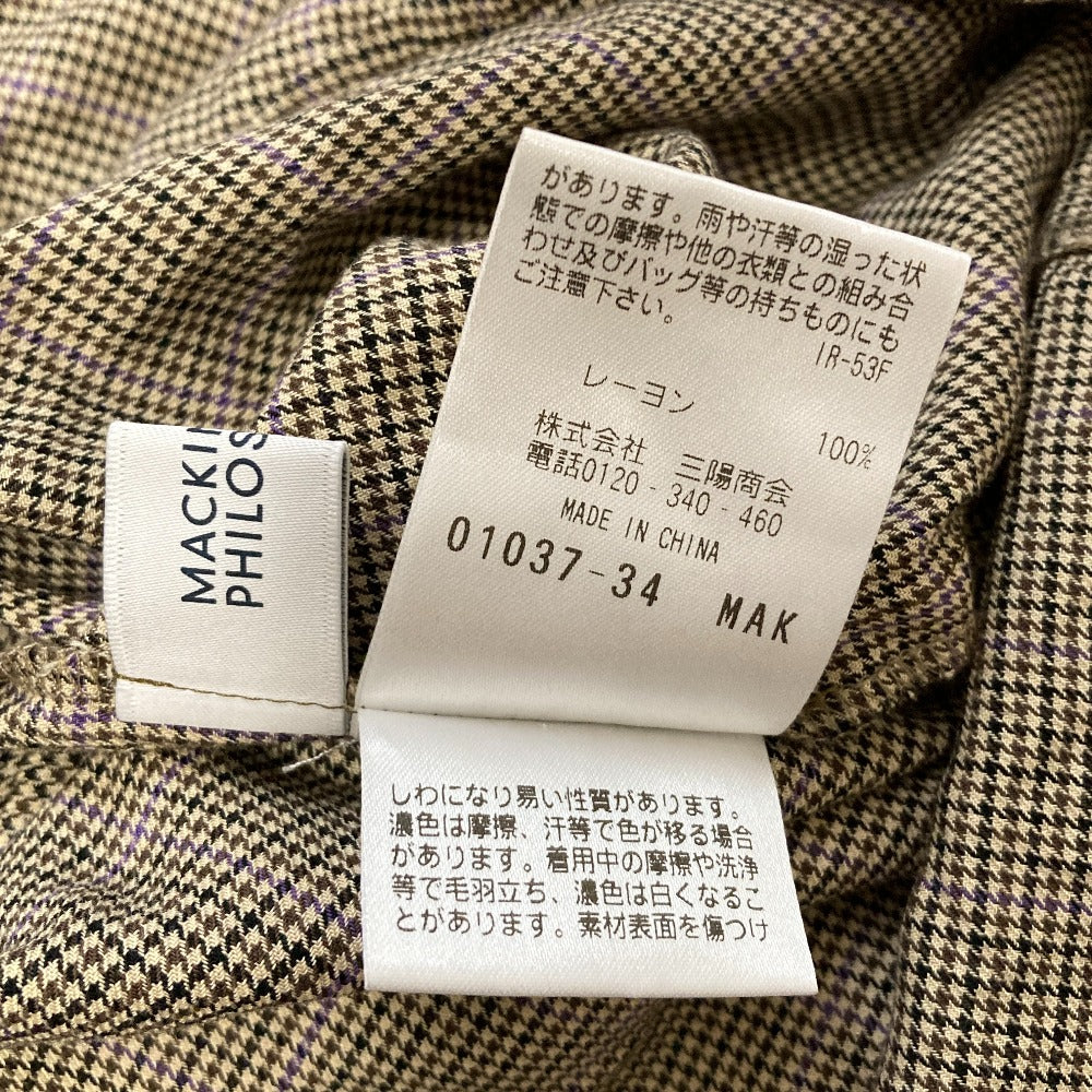 マッキントッシュフィロソフィー スタンドフリルチェックブラウス