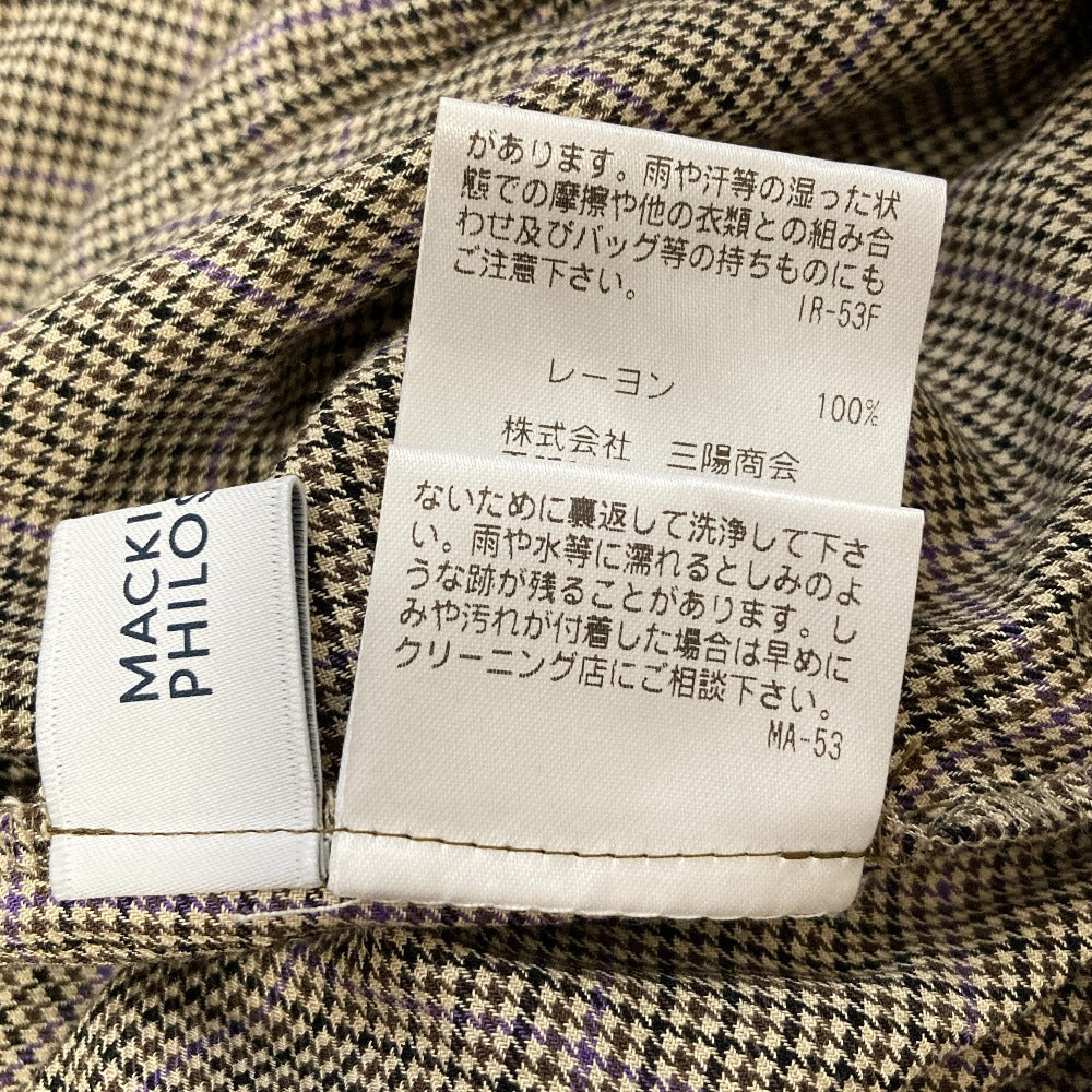 マッキントッシュフィロソフィー スタンドフリルチェックブラウス