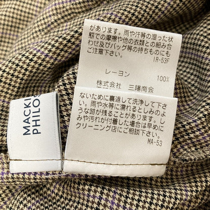 マッキントッシュフィロソフィー スタンドフリルチェックブラウス
