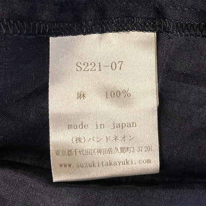 スズキタカユキ リネンノースリーブギャザーブラウス