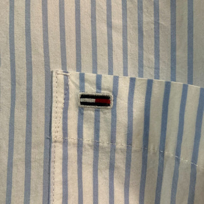 トミージーンズ ストライプコットン長袖シャツ