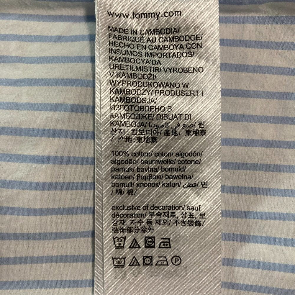 トミージーンズ ストライプコットン長袖シャツ