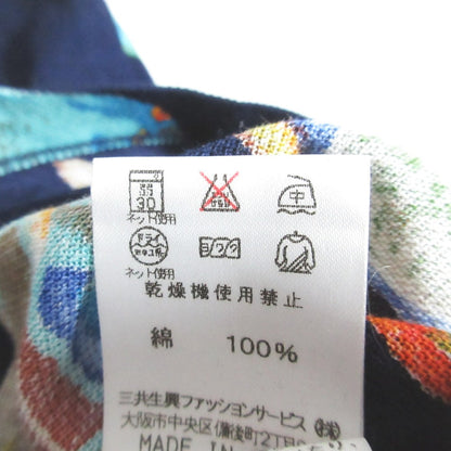 レオナール フィッシュプリント ショートスリーブジップポロシャツ