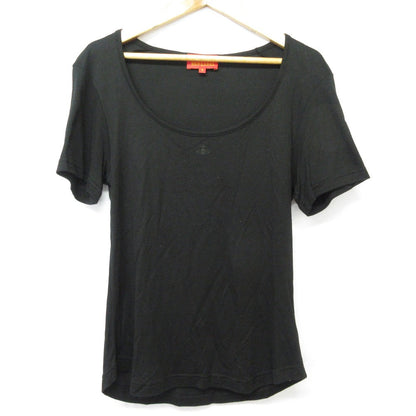 ヴィヴィアンウエストウッドレッドレーベル オーブ刺繍コットンワイドネック半袖カットソー