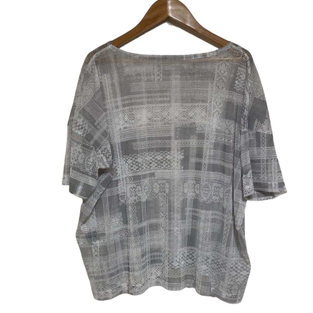 ワイズ TULLE LACE PRINT ルーズラウンドネックTシャツ