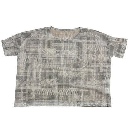 ワイズ TULLE LACE PRINT ルーズラウンドネックTシャツ