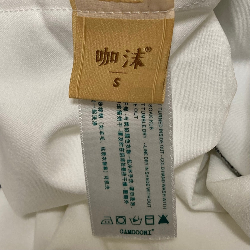 カモニ バイカラーアニマルノースリーブブラウス