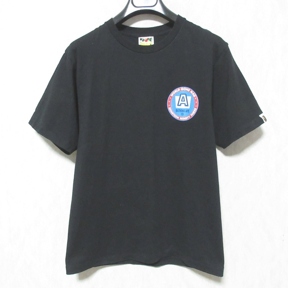 アベイシングエイプ WORLD GONE MAD コットンTシャツ
