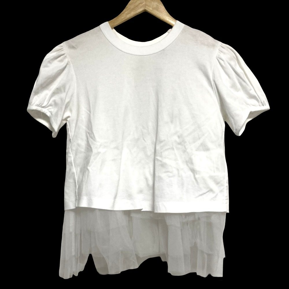 ノワールケイニノミヤ 綿ポンチ ナイロンチュールTシャツ