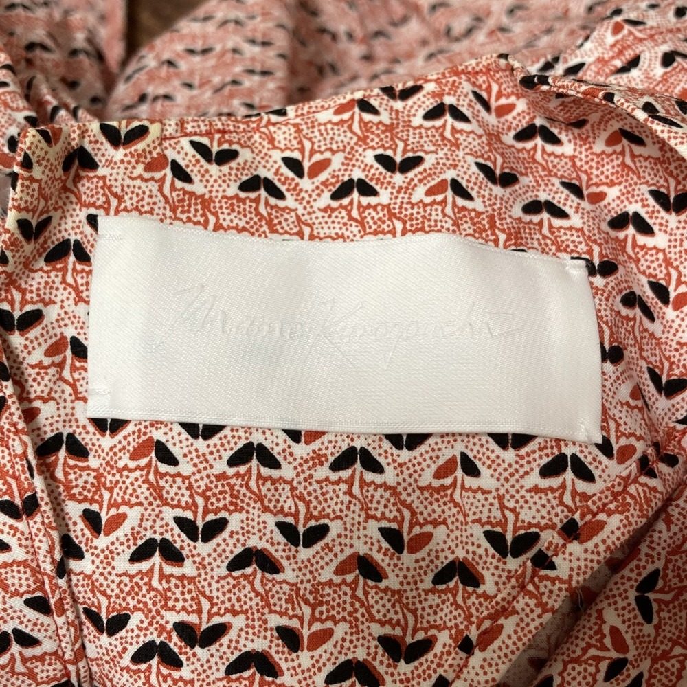 マメクロゴウチ Crane Pattern Hand Printed ワンピース