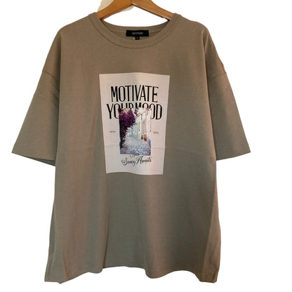 アンタイトル プリント コットン Tシャツ