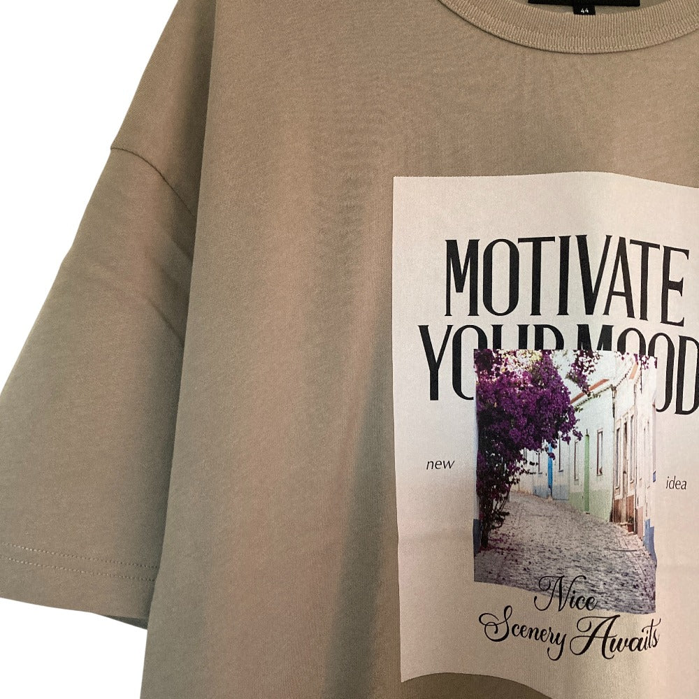 アンタイトル プリント コットン Tシャツ