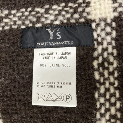 ヨウジヤマモト チェックフリンジマフラー