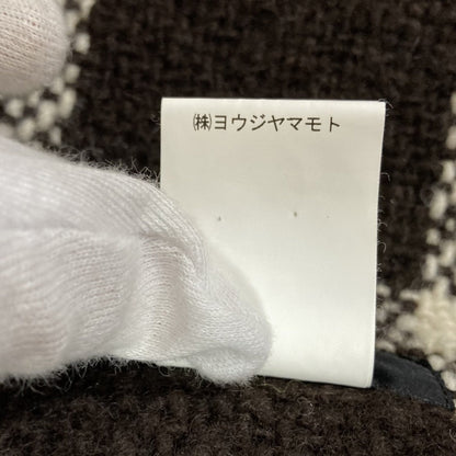 ヨウジヤマモト チェックフリンジマフラー