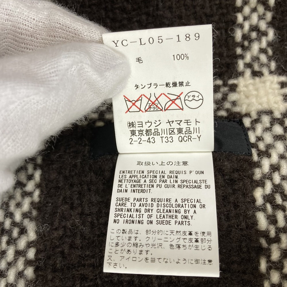 ヨウジヤマモト チェックフリンジマフラー