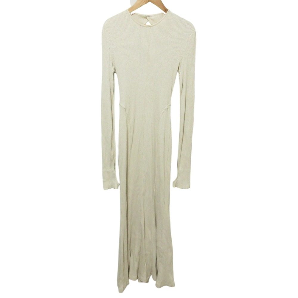 マメクロゴウチ Crew Neck Open Back Ribbed Jersey ワンピース