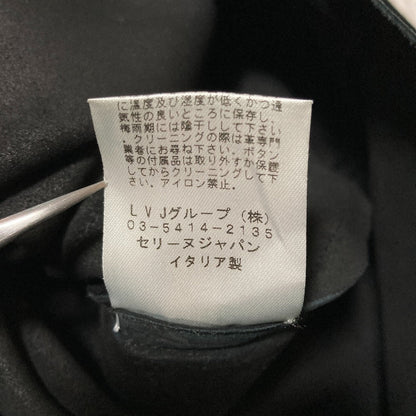 セリーヌ カウレザー切替レザーブラウス
